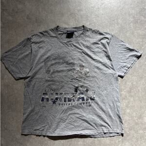 90s Vintage Dallas Cowboys Troy Aikman Grey Distressed T Shirt Size XXL